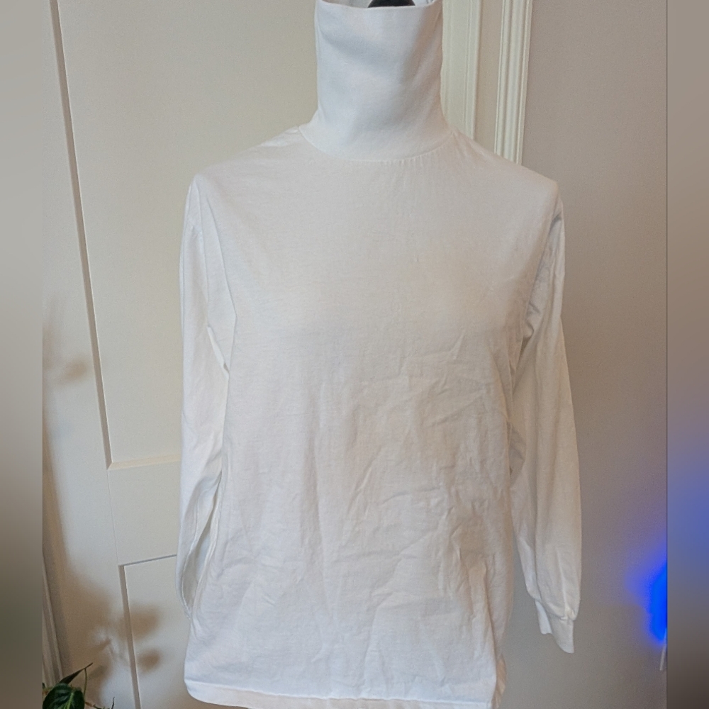 White Turtleneck Women's Top